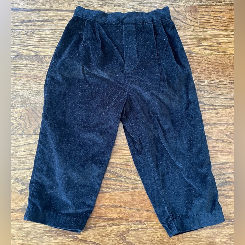 Little Bitty toddler boys black velvet pants size 18 months EUC